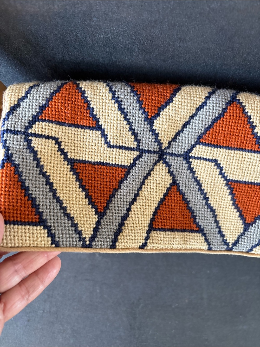 Tapestry Shoulder Bag, Classy, Rare, Handmade, Geometric, Autumn, One Of A Kind - Picture 3 of 15